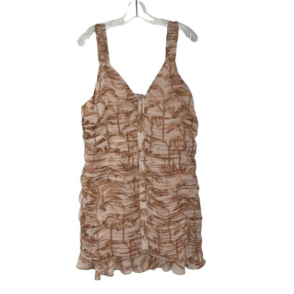 Ted Baker Rrosiee Rosie Ruched Front Sleeveless Ruffle Hem Mini